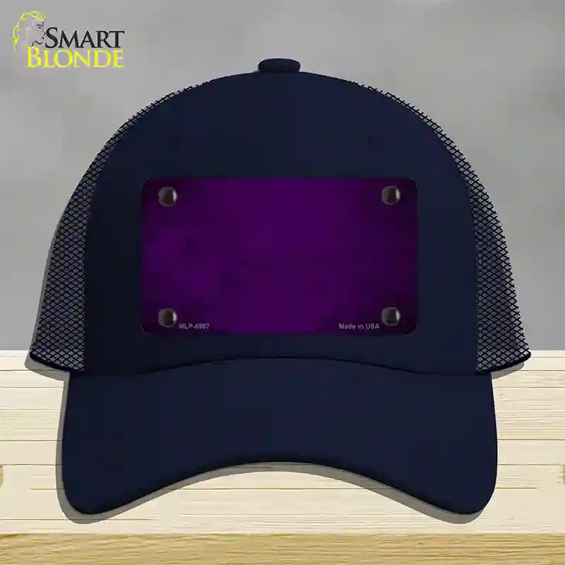 Purple Oil Rubbed Solid Novelty License Plate Hat Mesh / Navy