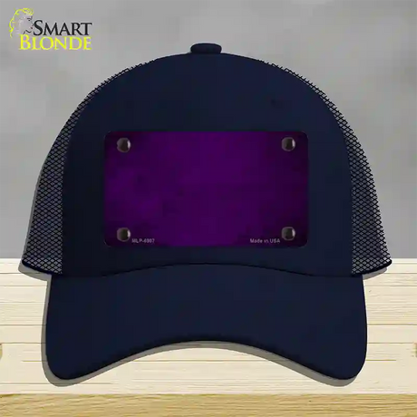 Purple Oil Rubbed Solid Novelty License Plate Hat Mesh / Navy