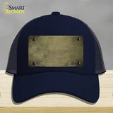 Gold Oil Rubbed Solid Novelty License Plate Hat Mesh / Navy