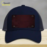 Burguny Oil Rubbed Solid Novelty License Plate Hat Mesh / Navy