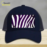 Purple White Zebra Oil Rubbed Novelty License Plate Hat Mesh / Navy