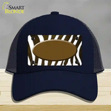 Brown White Zebra Oval Oil Rubbed Novelty License Plate Hat Mesh / Navy