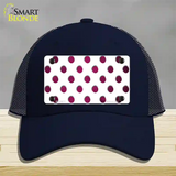 Pink White Dots Oil Rubbed Novelty License Plate Hat Mesh / Navy