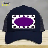 Purple White Dots Oval Oil Rubbed Novelty License Plate Hat Mesh / Navy