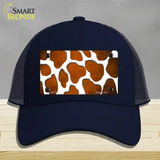 Orange White Giraffe Oil Rubbed Novelty License Plate Hat Mesh / Navy