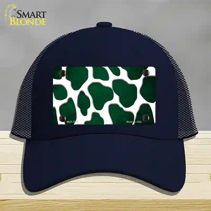 Green White Giraffe Oil Rubbed Novelty License Plate Hat Mesh / Navy