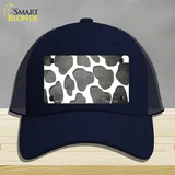 Gray White Giraffe Oil Rubbed Novelty License Plate Hat Mesh / Navy