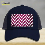 Pink White Chevron Oil Rubbed Novelty License Plate Hat Mesh / Navy