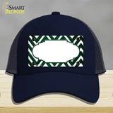 Green White Chevron Scallop Oil Rubbed Novelty License Plate Hat Mesh / Navy