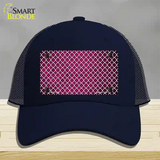 Pink White Quatrefoil Oil Rubbed Novelty License Plate Hat Mesh / Navy