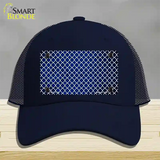 Blue White Quatrefoil Oil Rubbed Novelty License Plate Hat Mesh / Navy