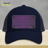 Purple White Quatrefoil Oil Rubbed Novelty License Plate Hat Mesh / Navy