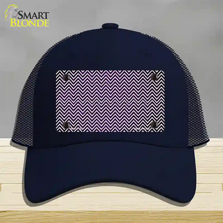 Purple White Small Chevron Oil Rubbed Novelty License Plate Hat Mesh / Navy