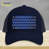 Blue White Anchor Oil Rubbed Novelty License Plate Hat Mesh / Navy