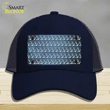 Light Blue White Anchor Oil Rubbed Novelty License Plate Hat Mesh / Navy