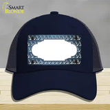 Light Blue White Anchor Scallop Oil Rubbed Novelty License Plate Hat Mesh / Navy