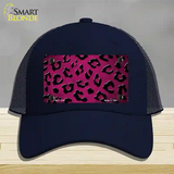 Pink Black Cheetah Oil Rubbed Novelty License Plate Hat Mesh / Navy