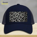 Gray Black Cheetah Oil Rubbed Novelty License Plate Hat Mesh / Navy