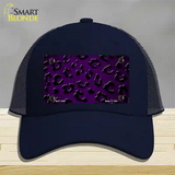 Purple Black Cheetah Oil Rubbed Novelty License Plate Hat Mesh / Navy