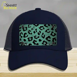 Mint Black Cheetah Oil Rubbed Novelty License Plate Hat Mesh / Navy