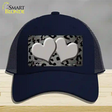 Gray Black Cheetah Hearts Oil Rubbed Novelty License Plate Hat Mesh / Navy