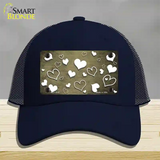 Gold White Love Oil Rubbed Novelty License Plate Hat Mesh / Navy