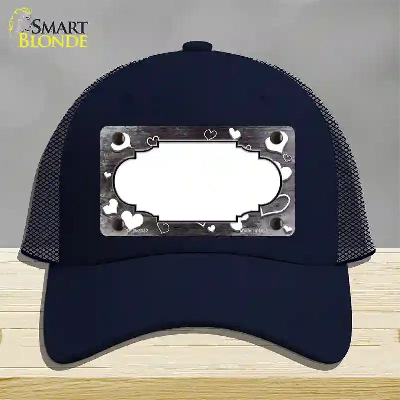 Black White Love Scallop Oil Rubbed Novelty License Plate Hat Mesh / Navy