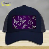 Purple White Butterfly Oil Rubbed Novelty License Plate Hat Mesh / Navy