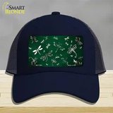 Green White Dragonfly Oil Rubbed Novelty License Plate Hat Mesh / Navy