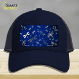 Blue White Dragonfly Oil Rubbed Novelty License Plate Hat Mesh / Navy