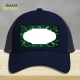 Green White Dragonfly Scallop Oil Rubbed Novelty License Plate Hat Mesh / Navy