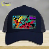 Mint Splatter Oil Rubbed Novelty License Plate Hat Mesh / Navy