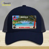 Blank Mahalo Hawaii State Novelty License Plate Hat Mesh / Navy