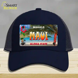 Maui Hawaii State Novelty License Plate Hat Mesh / Navy