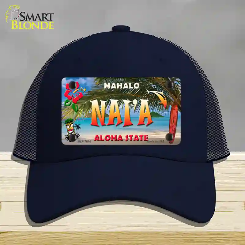 Naia Hawaii State Novelty License Plate Hat Mesh / Navy