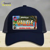 Wailele Hawaii State Novelty License Plate Hat Mesh / Navy