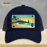 Mahalo Pineapple Hawaii Blank State Novelty License Plate Hat Mesh / Navy