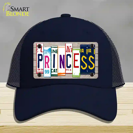 Princess License Plate Art Wood Novelty License Plate Hat Mesh / Navy