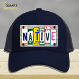 Native License Plate Art Wood Novelty License Plate Hat Mesh / Navy