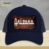 Arizona Neon Brick Novelty License Plate Hat Mesh / Navy