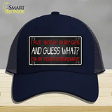 Bitch In My GPS Novelty License Plate Hat Mesh / Navy