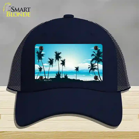 Sunset Blue Novelty License Plate Hat Mesh / Navy