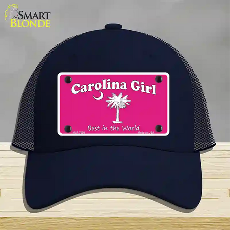 Carolina Girl Pink Novelty License Plate Hat Mesh / Navy