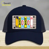 XOXO License Plate Art Novelty License Plate Hat Mesh / Navy