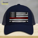 American Flag Thin Red Line Novelty License Plate Hat Mesh / Navy