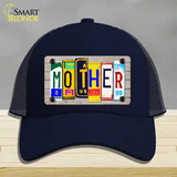 Mother Wood License Plate Art Novelty License Plate Hat Mesh / Navy