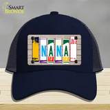 Nana Wood License Plate Art Novelty License Plate Hat Mesh / Navy