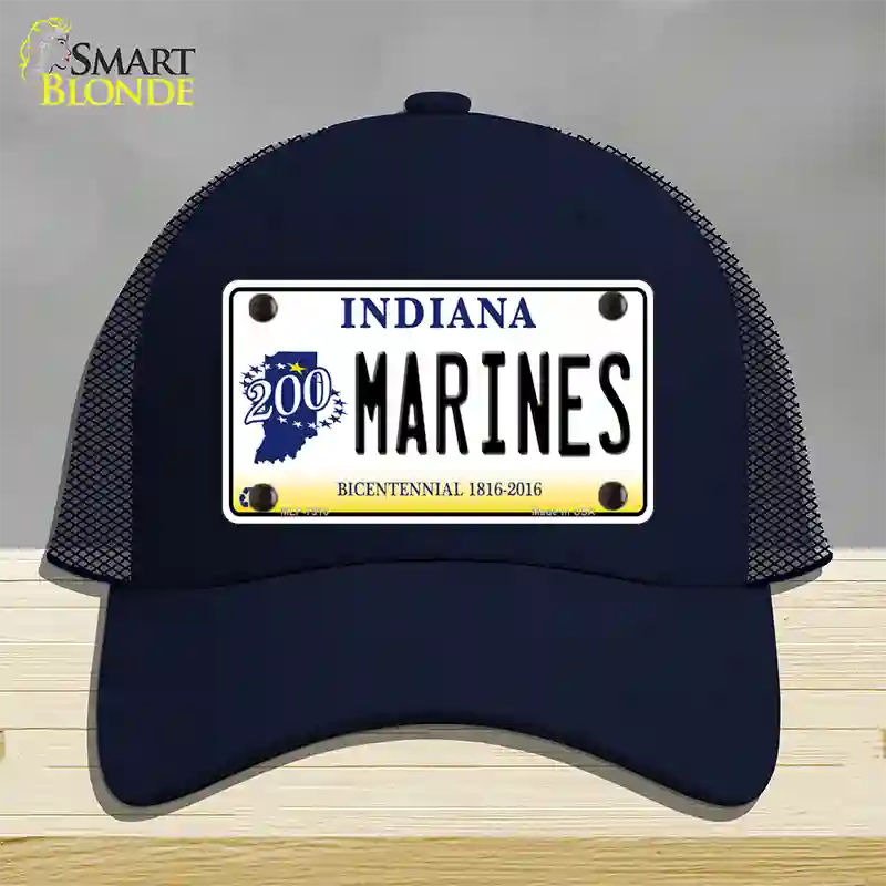 Indiana Marines Novelty License Plate Hat Mesh / Navy