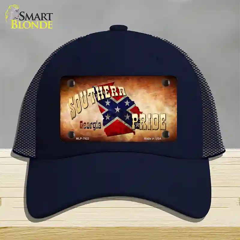 Southern Pride Georgia Novelty License Plate Hat Mesh / Navy