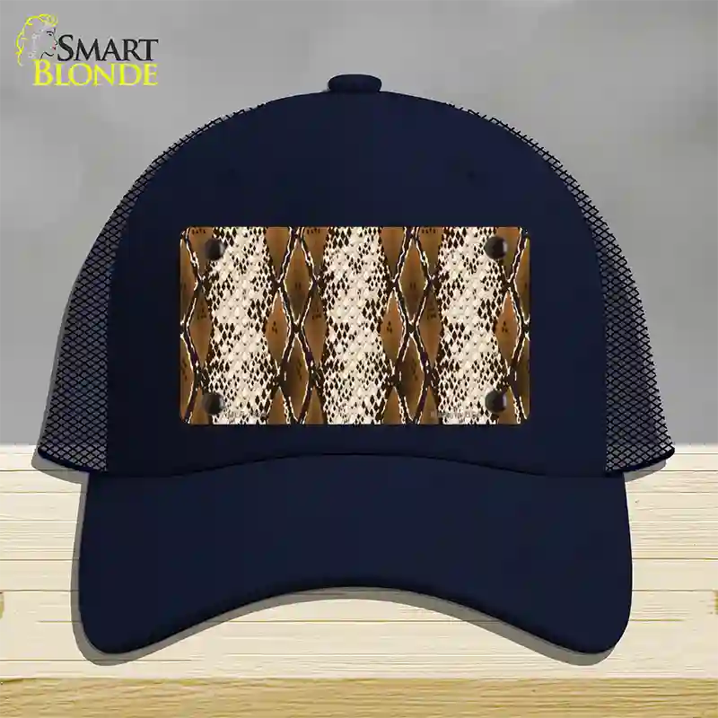 Snake Print Novelty License Plate Hat Mesh / Navy